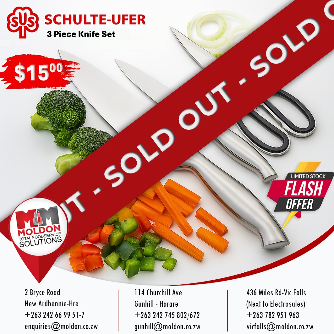 3 Piece knife set & supreme Brown bread flower 50kg